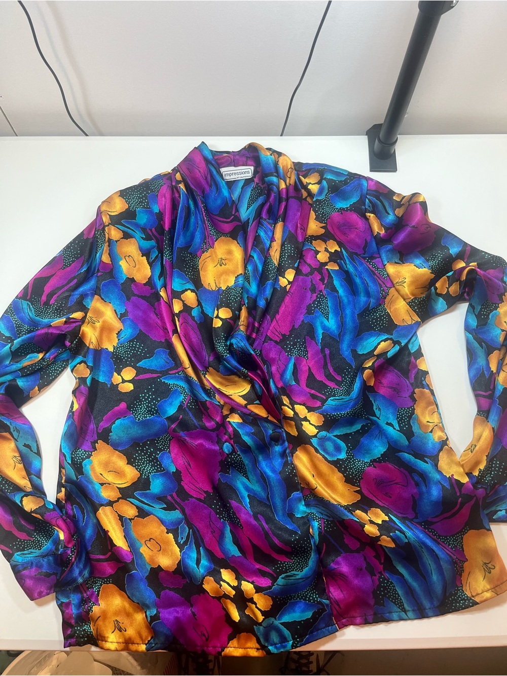 Vintage Impressions of California Floral Blazer Jewel Tone 80s 90s